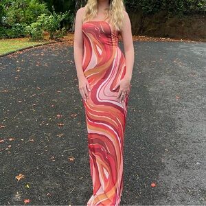 Colorful Swirl Maxi Dress
